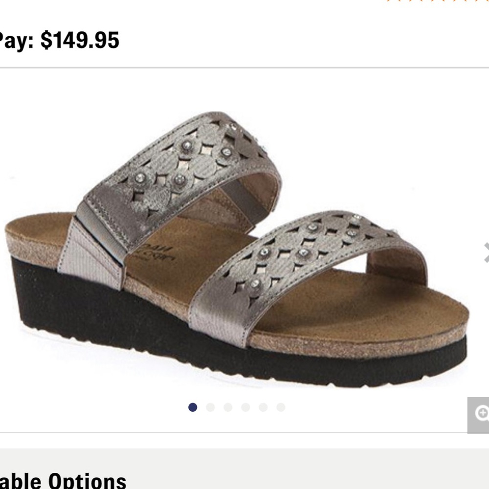 NAOT Susan sandals in silver